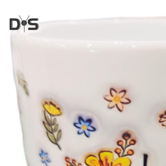 Керамическая кофейная кружка для мамы, цветочная кружка для воды, 11/15 унций, с ручкой типа С, чашка для питья, ручная работа, подарок на день рождения, Рождество для мамы, бабушки, дочери