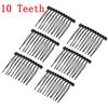 6 шт. 10/15/20/30 зубьев DIY Металлическая расческа-гребень Заколки-крабы Черный/Родий Для изготовления свадебных украшений Компоненты Фурнитура Расческа