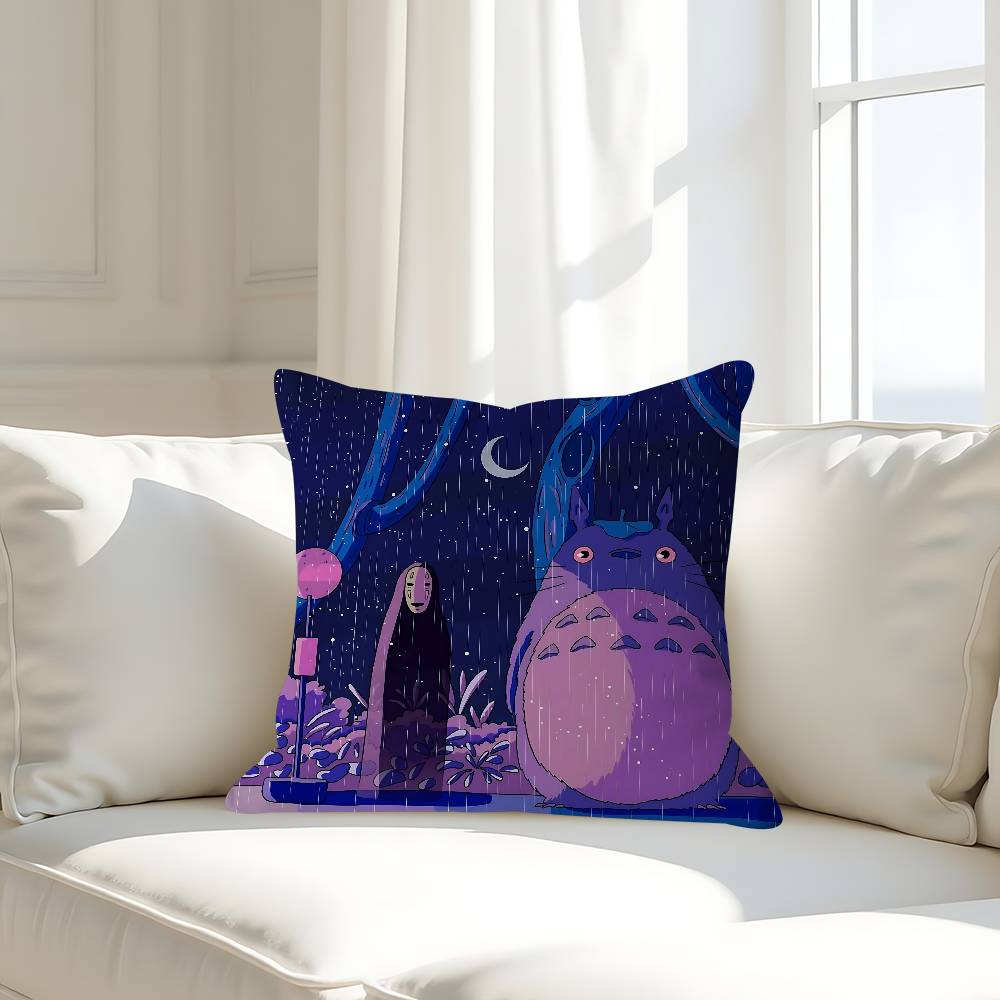 Anime M-My Neighbor Totoro Pillow Case Removable Washable Cushion Cover – All-Season Soft Linen