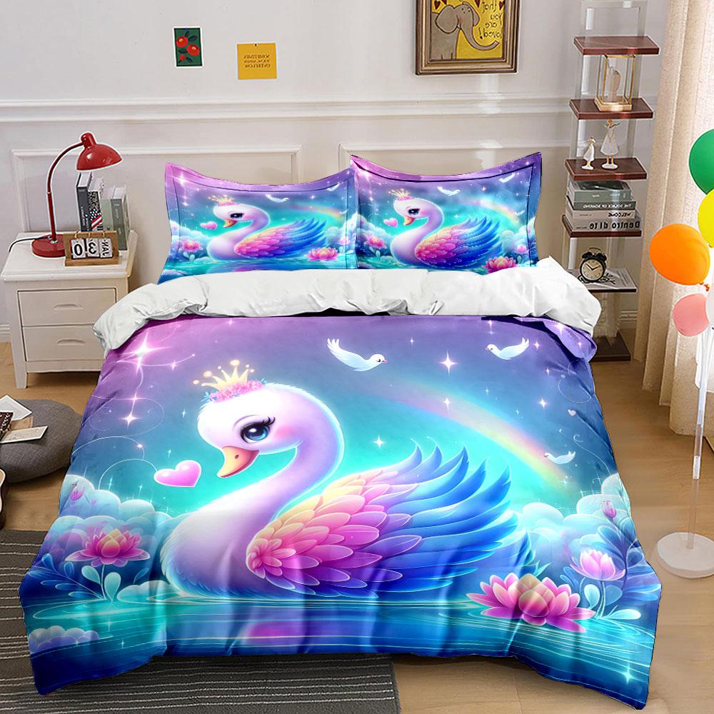 Majestic swan's dreamy realm. Bedding sets Duvet covers Pillowcases(1* Duvet Cover 2* Pillowcases without duvet insert)