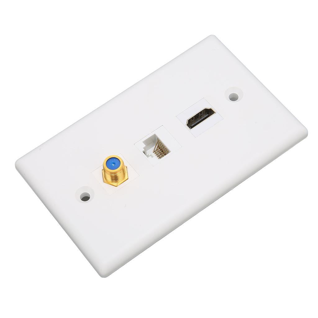 Настенная панель HD Multimedia Interface Многофункциональная CAT6 TV F-разъем 3-портовая настенная панель Ethernet для HDTV