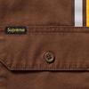 Supreme Reflective Stripe S/S Work Shirt Brown