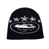 Acrylic Knitted Warm Hat Men Women Letter Print Cold Season Headgear Fall Winter