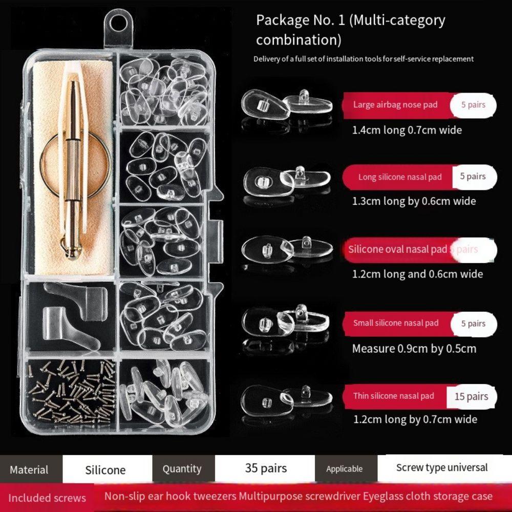 Набор для ремонта противоскользящих очков Сменные инструменты для ремонта очков Носоупоры Набор для ремонта солнцезащитных очков
