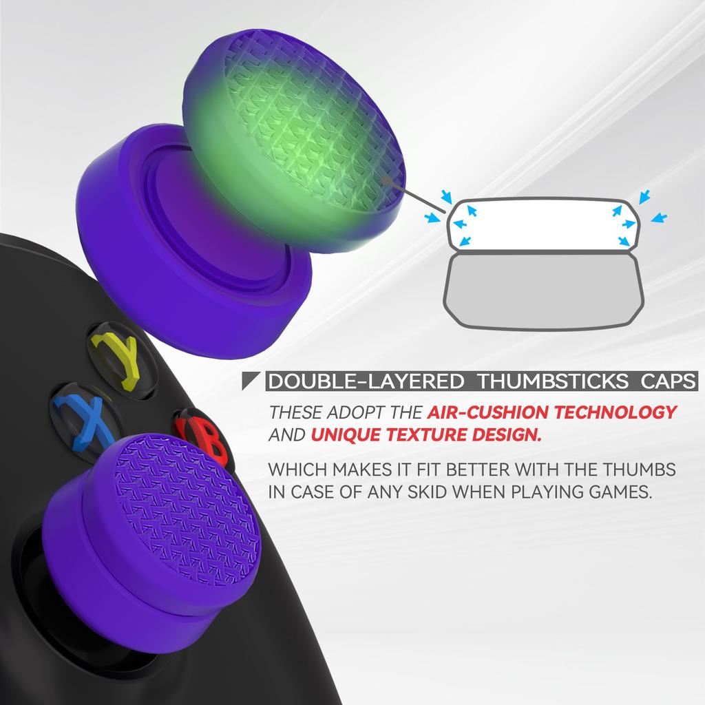 PlayVital Thumb Cushion Cap Cover Thumb Grip для PS5 PS4 Thumb Stick Grip Cover для Xbox Core Xbox One Elite Series 2 Wireless Thumb Grip Cap для