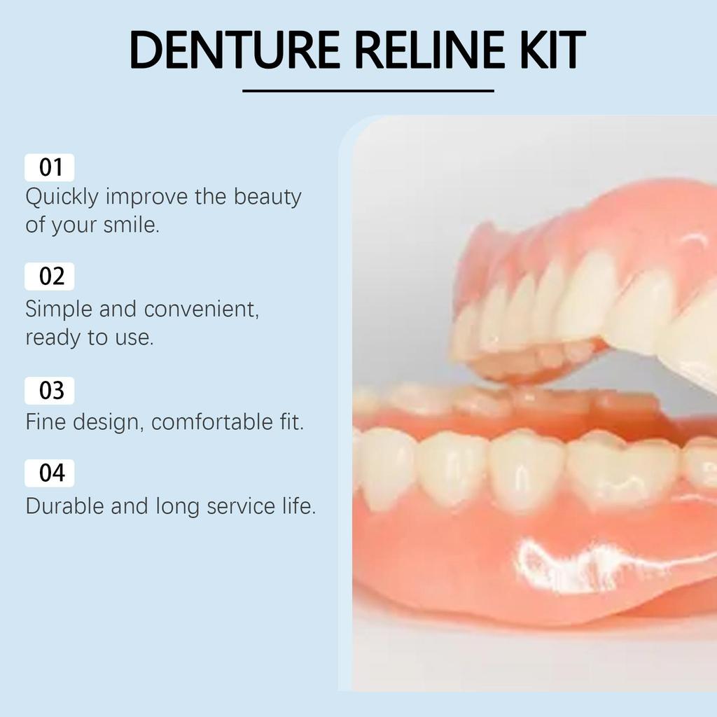 Oralhoe 1set False Teeth Braces Set Temporary Instant Smile Whitening Teeth Fill Gaps Silicone Fake Teeth Soft Denture Kit