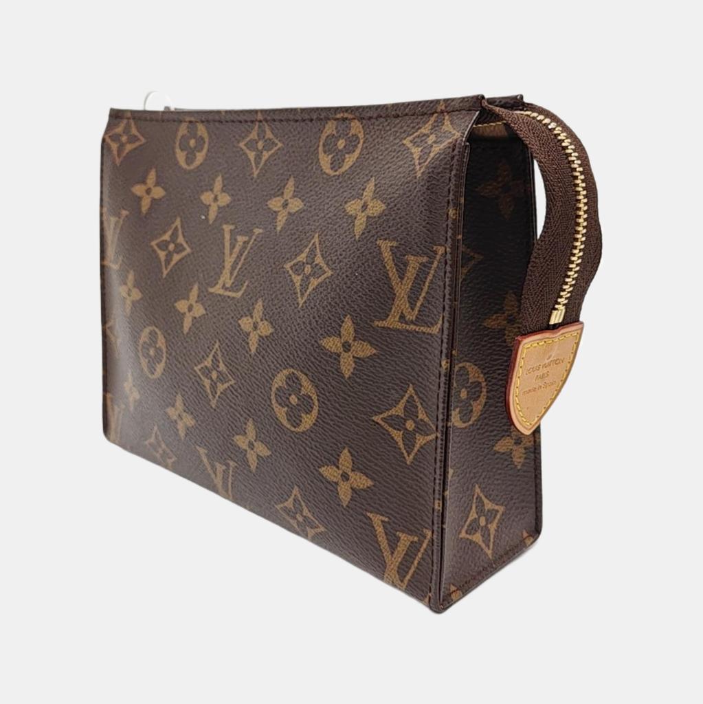 [Б/У] Poche Toilette 19 Классическая Monogram Универсальная Портативная Холщовая Сумка-косметичка Клатч - Очень Хорошее Состояние #34DEBZ