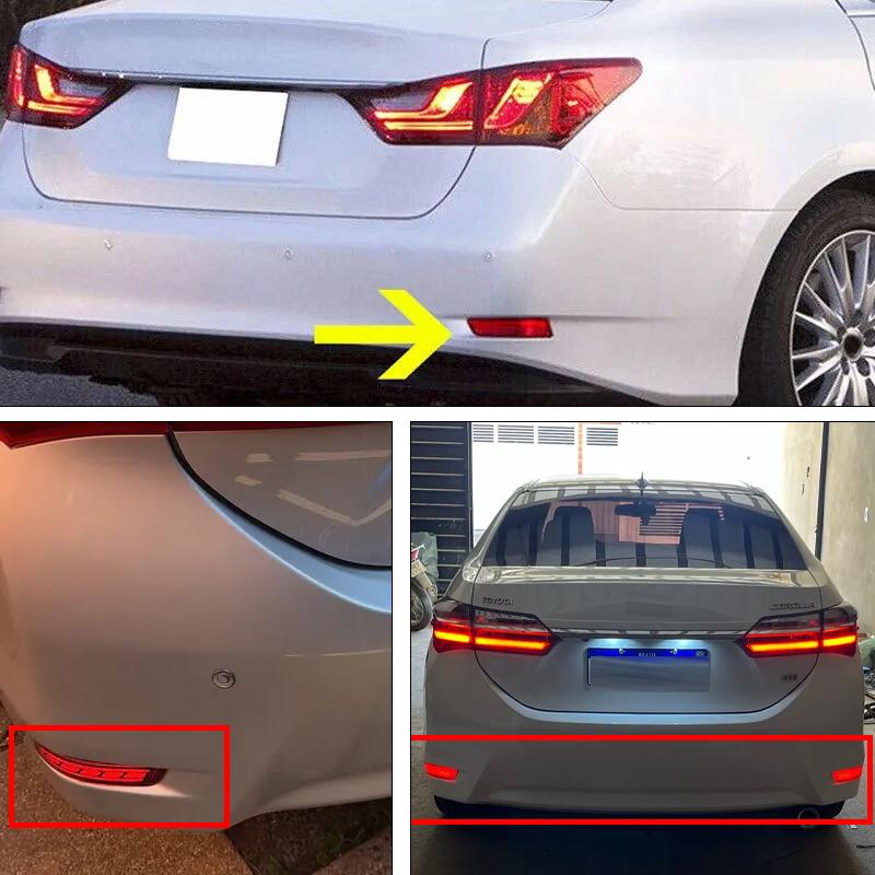 2 шт. Для Toyota Corolla 2014 2015 2016 Задний бампер Отражатели Задний поворотник Стоп-сигнал Противотуманная фара Корпус без лампочки