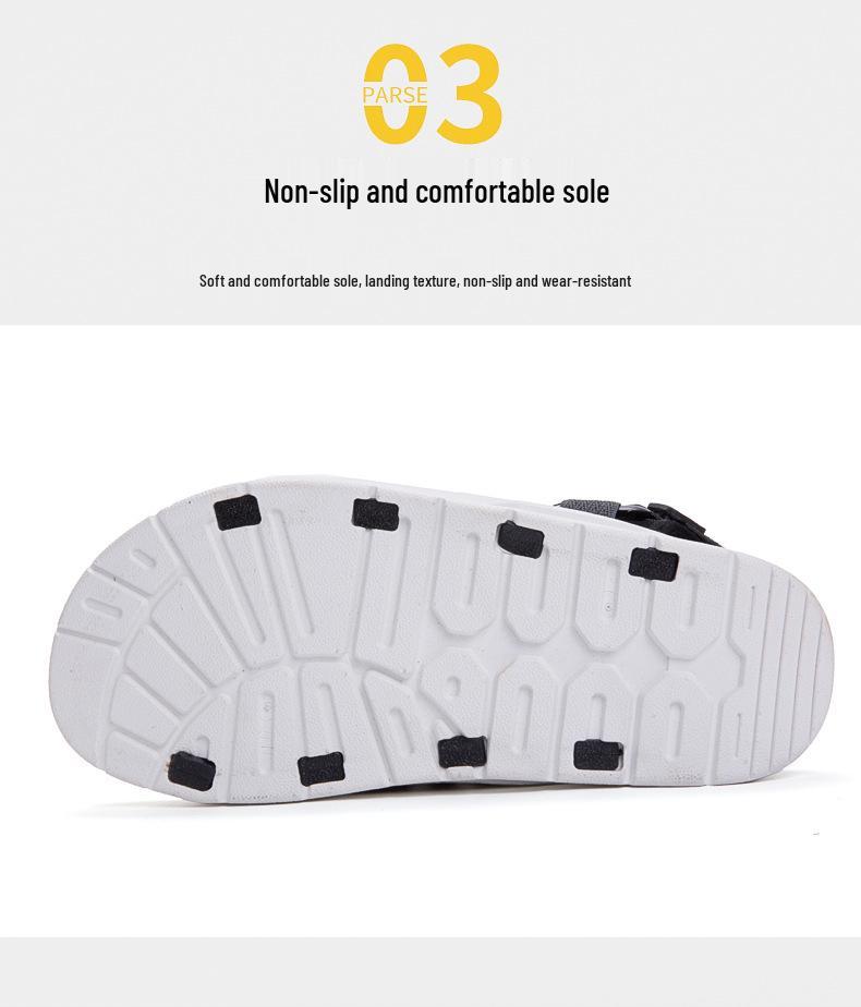 Мужские универсальные резиновые сандалии с нескользящей подошвой 2025: Дышащая, Устойчивая к запаху Повседневная Спортивная Пляжная Обувь