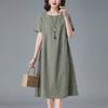 Mom's 2023 Summer Cotton Linen Dress: Stylish, Slimming Fashion for Middle-Aged & Elderly Women
