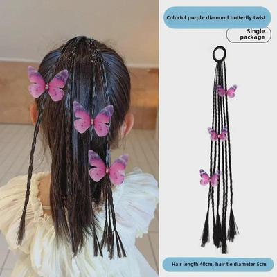 Детский набор плетеных аксессуаров для волос: Парик с косичками, резинки, повязка на голову с бантом, высокие резинки для хвоста для маленьких девочек