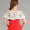 Pure Color Lace Shawl Lace Blouse Shoulders Scarf Female Fake Collar Cape  Spring Autumn