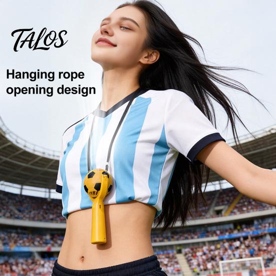 Talos Soccer Neck Fan, Portable Mini Handheld Fan with Lanyard, Football Shape Cooling for Outdoor Sports, Gift