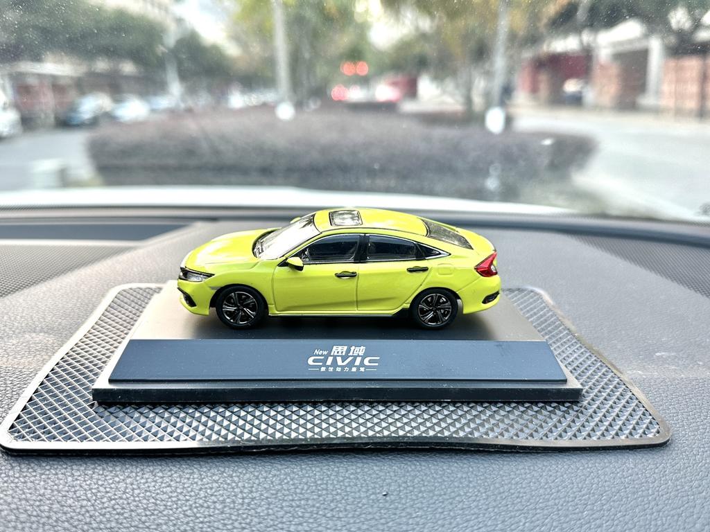 Dongfeng Honda 2021, Седан Civic 10-го Поколения, Желтая Модель Автомобиля 1:43 Симуляционная модель Центральное управление Интернет-знаменитость
