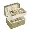 SONGMICS Jewelry Portable Accessory Small Portable Jewelry Storage 11 X 16 X 8 Ring Pistachio Green JBC166C02 Box, Case, 2-Layer Travel, Box, Cm,