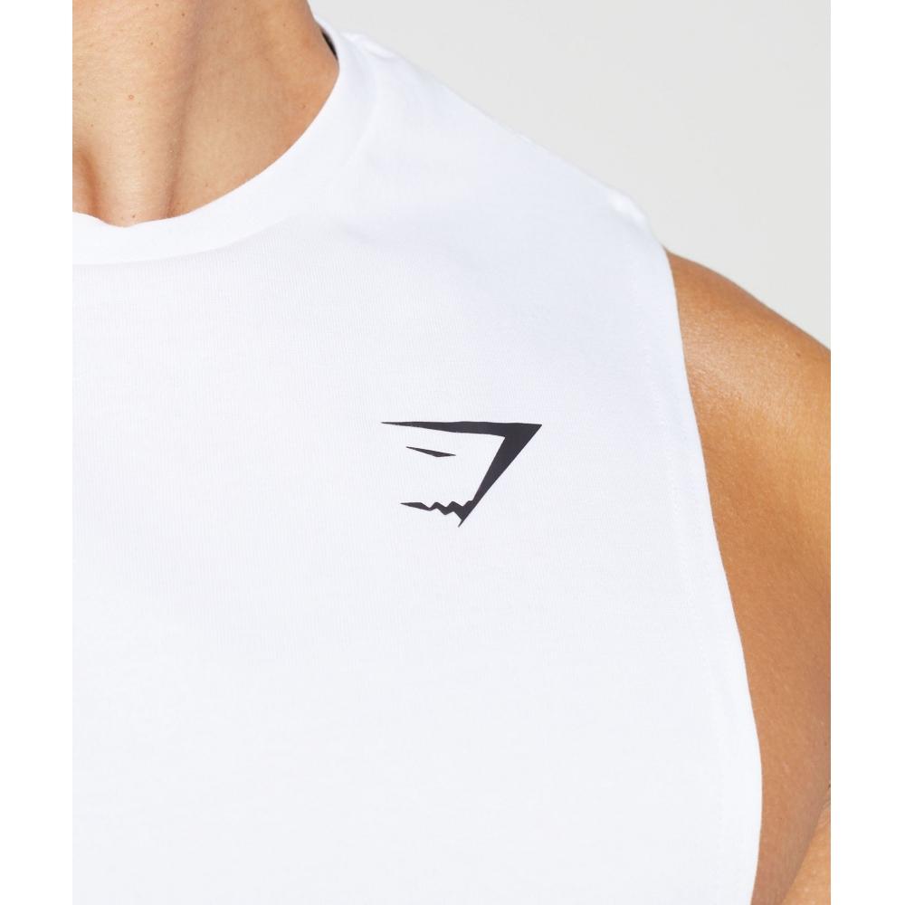 Gymshark Майка на бретелях React с опущенными плечами Белая A2a8o Wbbm