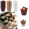 50Pcs Tulip Muffin Liners Greaseproof Cupcake Baking Cups Elegant Cake Wrappers for Weddings Baby Showers Parties Celebrations