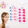 10Pcs New Solid Camellia Hairpins Hair Clips for Kids Fashion Headdress Princess Fairy Hairpin Fashion Baby Accessories