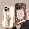 Милый Цветочный Кролик Силиконовый Чехол Для Телефона Для iPhone 17 Pro Max 16 15 14 13 12 11 Pro 17 Air 16E XS X XR 14 Plus Мягкий Чехол