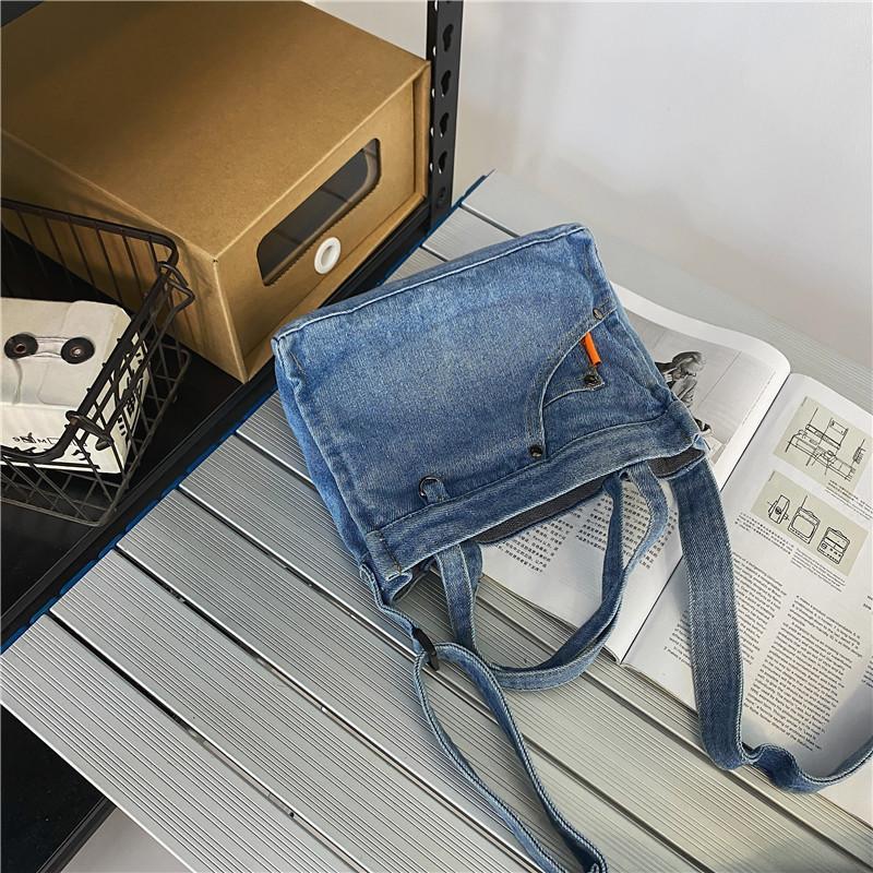 Женская сумка через плечо, Япония и Южная Корея, изысканная джинсовая сумка из стираного денима, художественный стиль, индивидуальность, креативность, портативная сумка, сумка через плечо