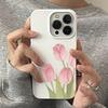 Чехол для телефона с рисунком розового тюльпана для iPhone 17 16 Pro Max Чехол iPhone 15 14 Plus 13 12 11 Pro Max 16e Ударопрочный Мягкий чехол