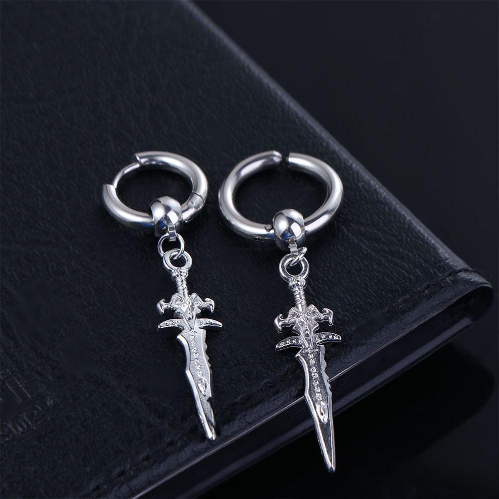 Серьги-кресты из нержавеющей стали, каффы, корейские пусеты, мужские клипсы, серьги-клипсы