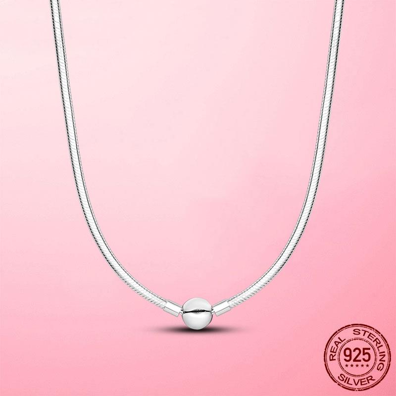 Female Jewelry Sets 925 Sterling Silver Snake Chain Clasp Bracelet for Women Necklace Chain Link Jewelry Set Women Fine Jewelry