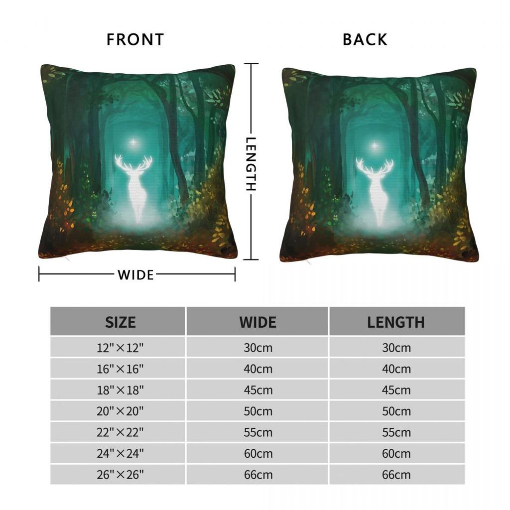 The White Stag In Forest Square Pillowcase Polyester Linen Velvet Pattern Zip Decor Throw Pillow Case Home Cushion Cover