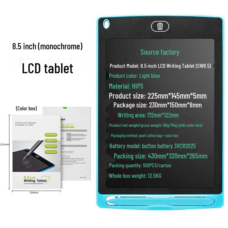 ЖК-планшет для письма - 12"/10"/8,5"/4,4" Доска для письма и рисования для детей