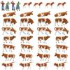 1:87 Scale Cow Models, Human Figures, Set of 36, for Farms, Ranches, and Cow Farms, Architectural Use, Gardens, Micro Landscapes, Scenery Collections,