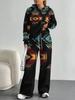 European And American Autumn And Winter Casual Long-Sleeved Suit Women'S Bohemian Hooded Sweater Trousers Two-Piece Set