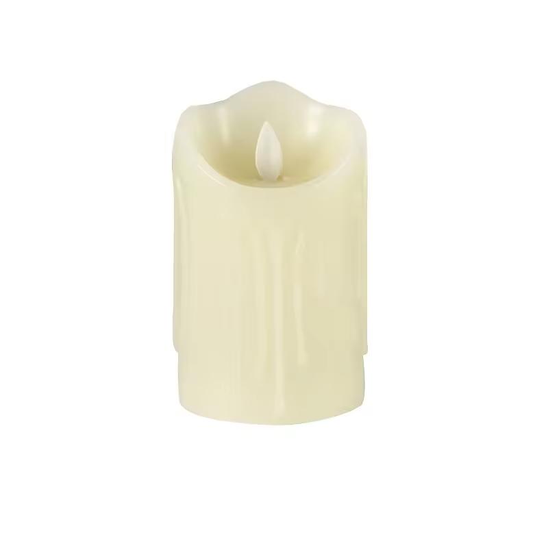 Flameless LED Pillar Candles with Dripping Wax Flickering Warm Light Battery Operated for Wedding Party Home Decor