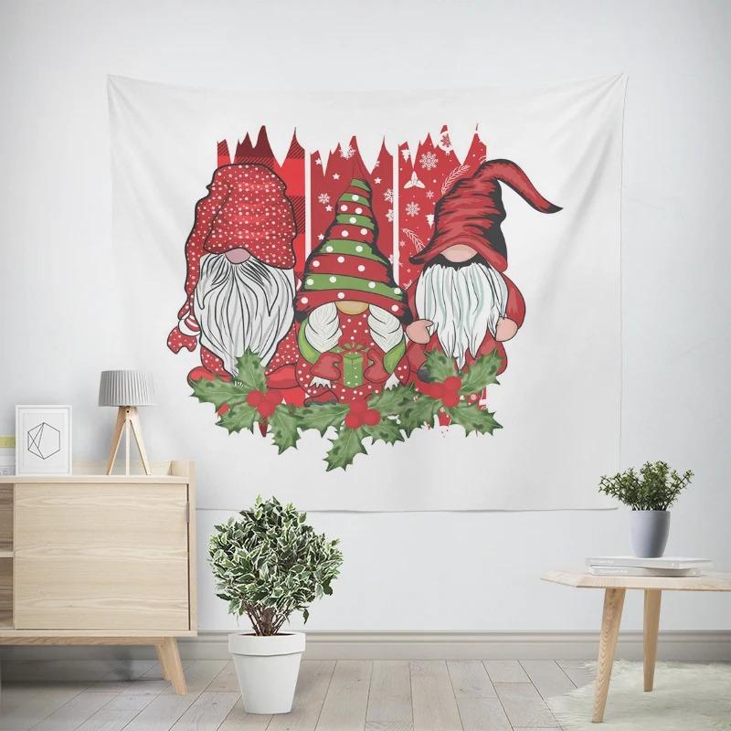 Рождественский новогодний узор снеговика гобелен гостиная диван салон автомобиля декоративный гобелен