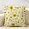Floral Sunflowers Daisies Bees Butterflies Cushion Cover Durable Hypoallergenic Linen Pillow Cover Washable SkinFriendly