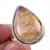 Natural Golden Rutile Gemstone Handmade 925 Solid Silver Jewelry Ring S.8 Y4N20