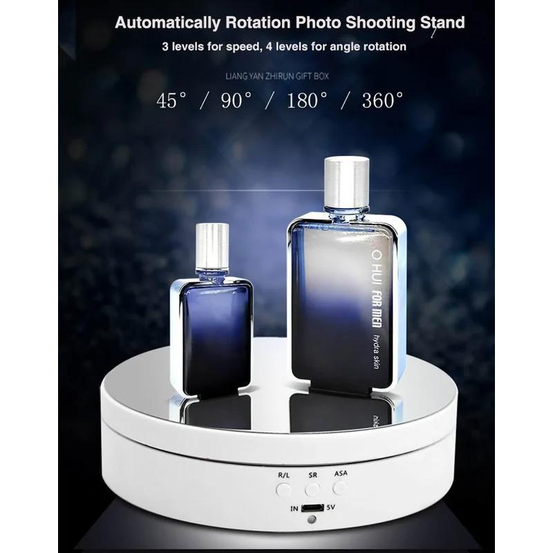 Трехскоростной моторизованный вращающийся зеркальный дисплей, поворотный стол на 360 градусов, держатель для ювелирных изделий, USB-блок питания, вращающаяся съемка