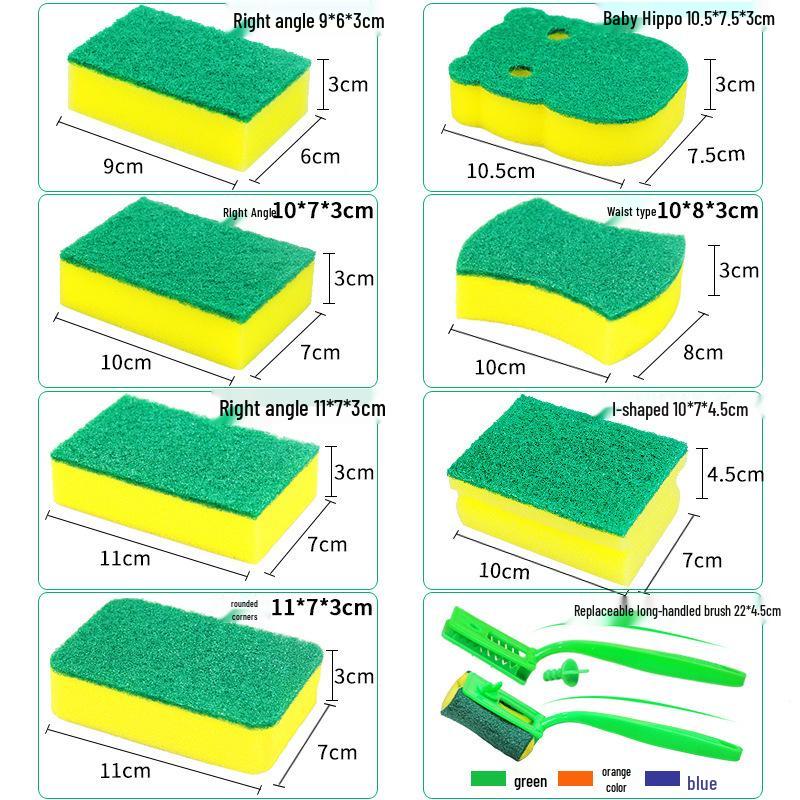 Двусторонняя прочная губка для мытья посуды и чистящая подушечка для уборки кухни