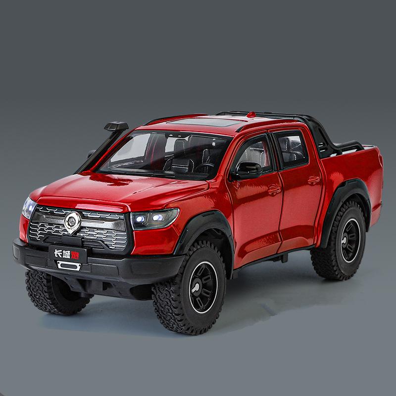 1:24 Great Wall Motor POER Пикап Сплав Модель Автомобиля Литье под Давлением Металл Внедорожник Модель Автомобиля Симуляция Звука и Света Коллекция
