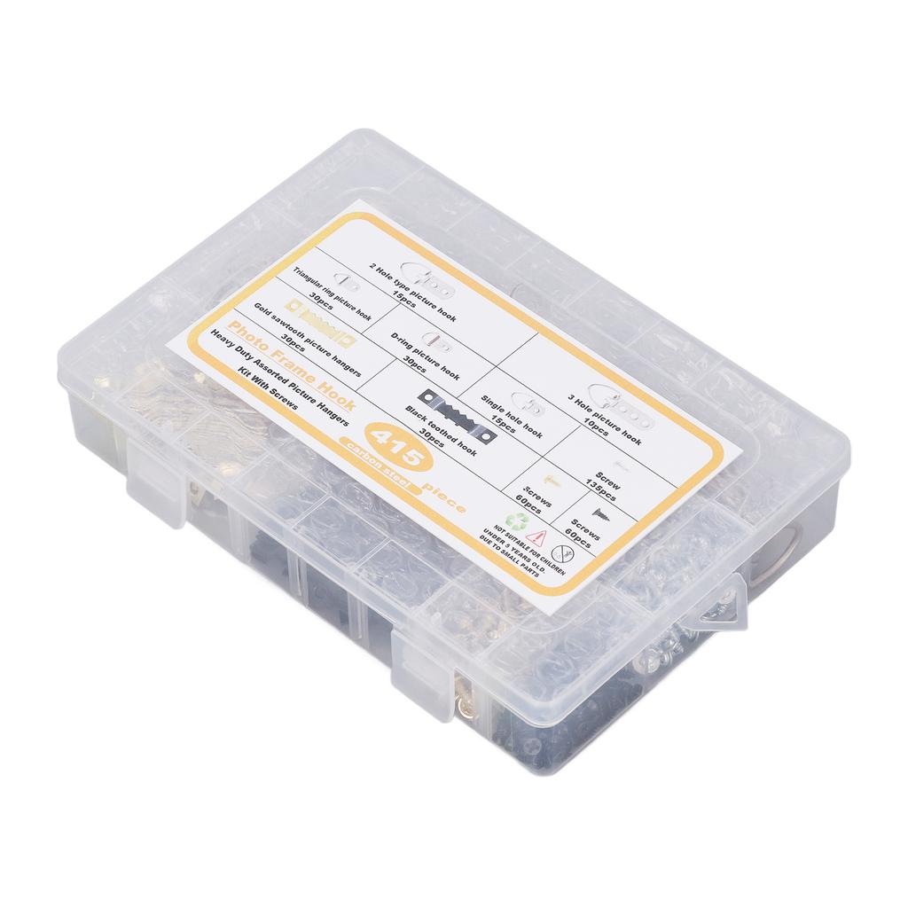 Набор крючков для картин Сверхпрочные Ассорти Крючки для рам с винтами Прозрачная коробка 7 моделей