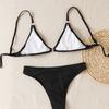 Split Swimsuit Women's Suit Sexy Fashion Solid Color Metal Ring Decorative Lace-up Bikini Swimsuit