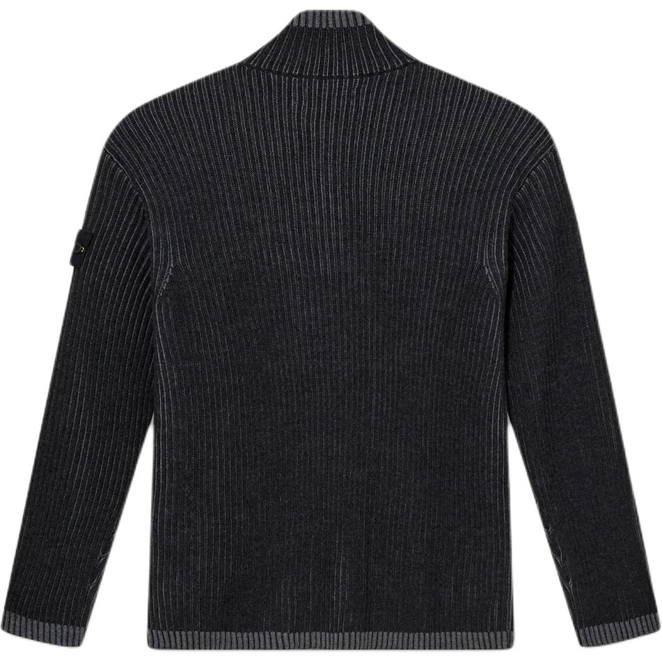 STONE ISLAND Джемпер с высоким воротником и логотипом, меланжевый угольный, мужской, топы, серый 8115516C1-V0M65
