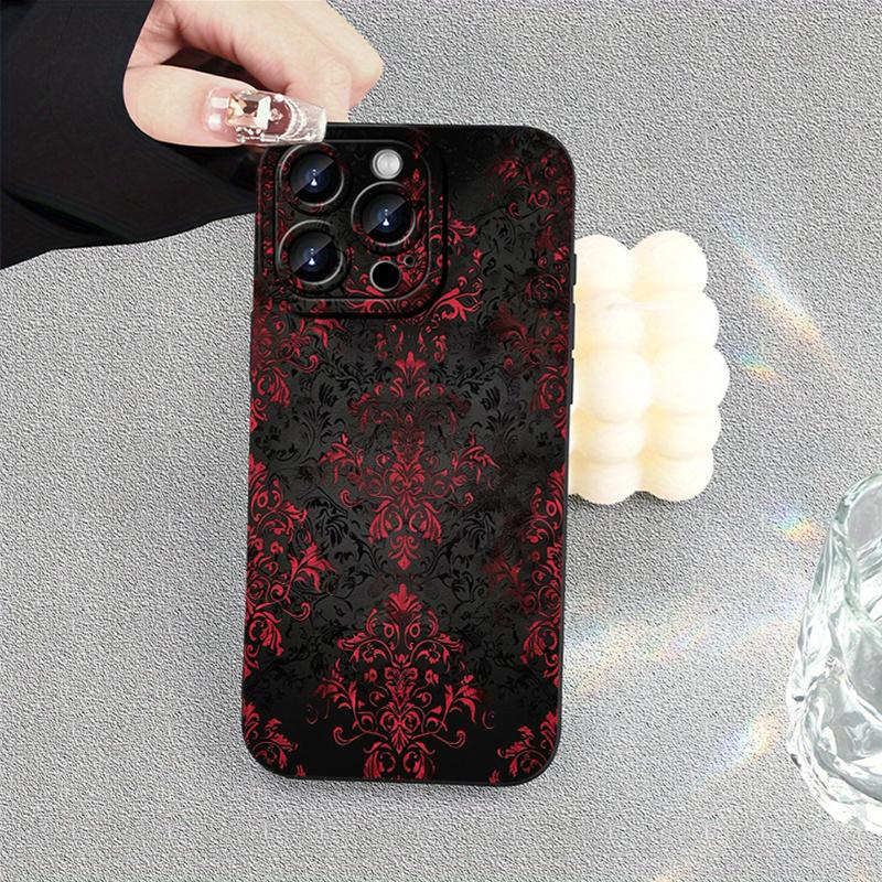Красный и черный чехол для телефона в готическом стиле, подходящий для iPhone 17 16 15 14 13 12 11 Pro/Max/Plus, противоударная задняя крышка