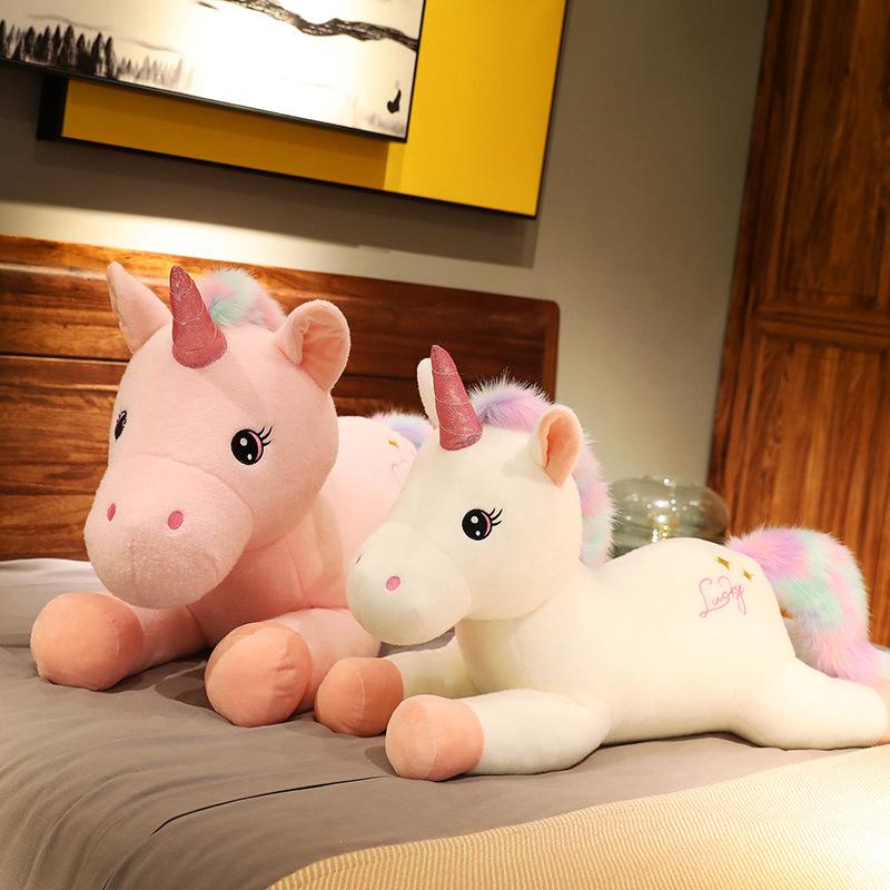 Girl Heart Lying Unicorn Doll Plush Toy Pink Unicorn Doll Children Accompany Soothing Doll