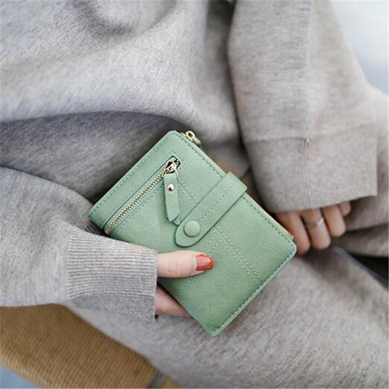 Корейский модный женский короткий кошелек из искусственной кожи, многофункциональный кошелек для монет, держатель для карт