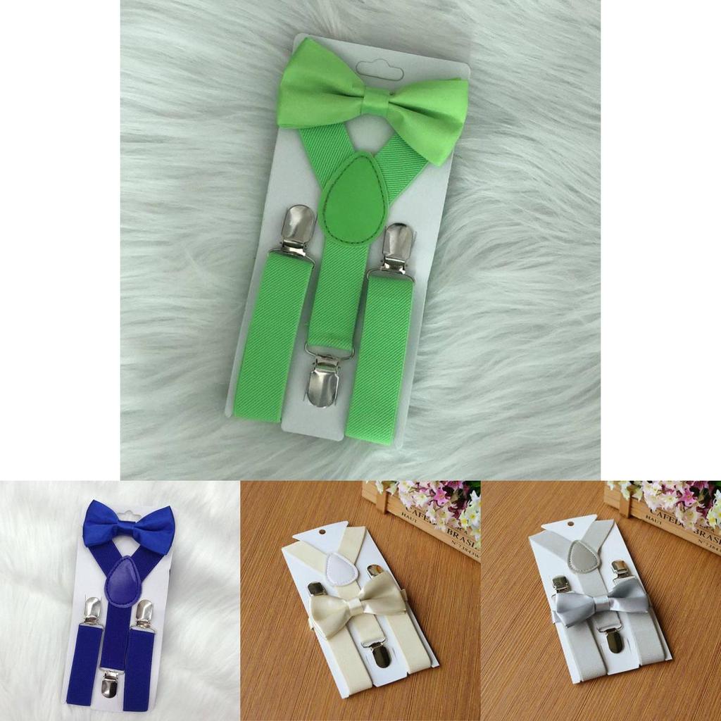 Стильный детский эластичный набор подтяжек и галстука-бабочки для мальчиков и девочек в нескольких цветах