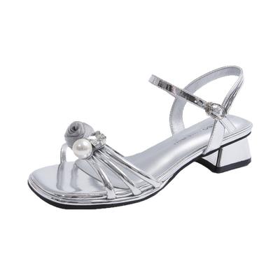 Мода 2025 Новый Стиль Модные Сандалии Мягкая подошва Удобная Женская Обувь С открытым носком Римские Сандалии Неутомительные Сандалии на среднем каблуке