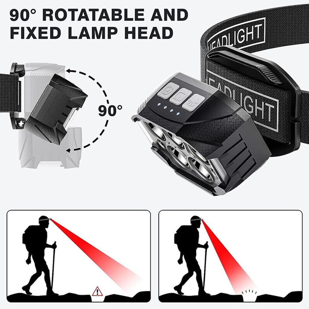 Head Lamp Rechargeable High Brightness Fishing Ultra Long Life Flashlight Induction Light