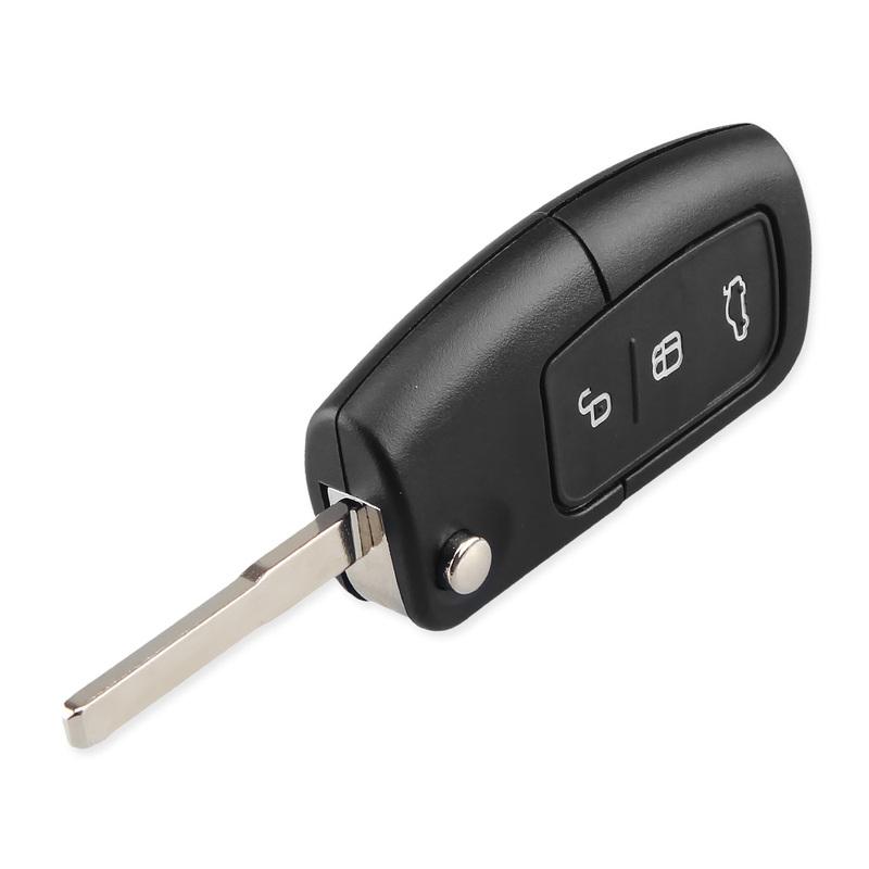 KEYYOU Key Shell For Ford Focus Fiesta C Max Ka 3 Buttons Flip Folding Uncut Blade Remote Car Blank Key Fob Cover Case