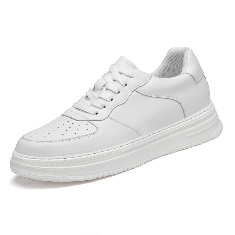 Мужские кроссовки из натуральной кожи со скрытым каблуком, удобные дышащие, увеличивающие рост, повседневные кроссовки 4/6/8 см, размер 36-44