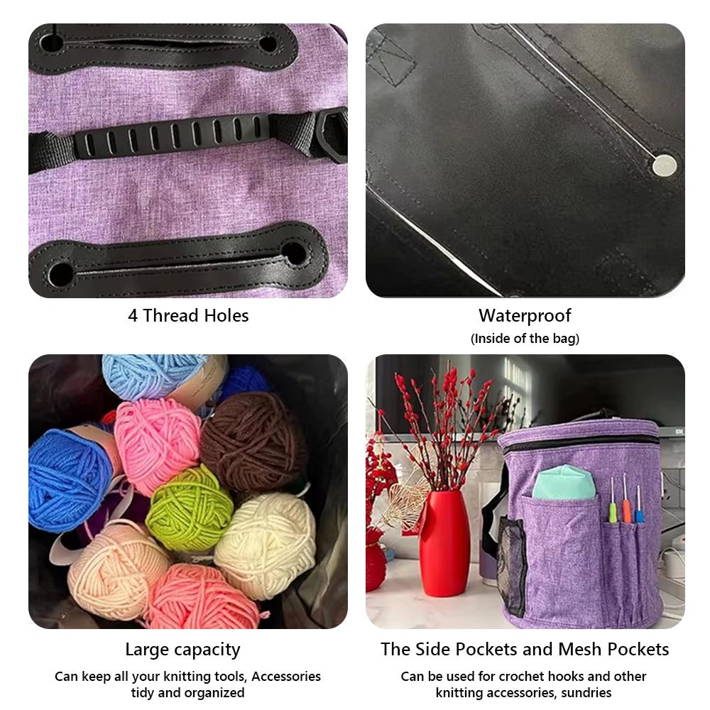 Хранение крючков и спиц Сумка для хранения вязальной пряжи Портативная сумка-тоут для любителей вязания своими руками